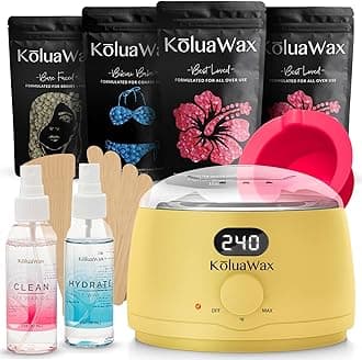 KoluaWax Premium Waxing Kit for Women - Beginner Friendly - Complete Wax Kit that includes 14oz of Wax Beads, Applicator, Pre and Post Care, Suitable for Sensitive Skin (Sun)