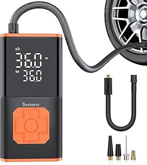 Car Tire Inflator Portable Air Compressor, 150 PSI Cordless Mini Bike Tire Pump, Air Pump for Auto, Motorcycle, Bicycle, Balls with Pressure Gauge&LED Light