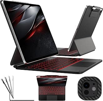Keyboard Case for iPad Pro 13-inch (M5 2025/M4 2024), Magic Keyboard with 11 Colors Backlight, Keyboard Case with Pencil Holder, Multi-Touch Trackpad, Easy-Set Magnetic Stand, Carbon Fiber