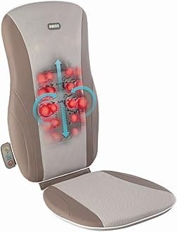 Homedics Shiatsu Back Massage Cushion with Adjustable Speeds and Comforting Heat Fits Most Chairs, Brown, 1 Count