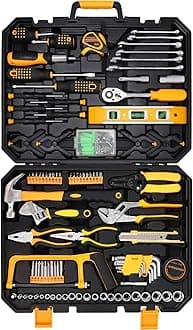 COMOWARE 168 Piece Home Repair Tool Kit - Basic Household Hand Tool Kit, Truck Tool Kit Socket Wrench Combination Tool Set for Home with Plastic Toolbox Storage Case, Rv tool set