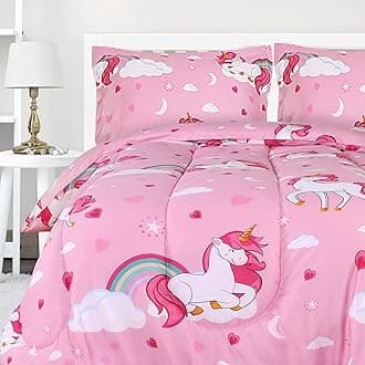 Utopia Bedding All Season Unicorn Comforter Set with 2 Pillow Cases - 3 Piece Soft Brushed Microfiber Kids Bedding Set for Boys/Girls – Machine Washable (Twin/Twin XL)OEKO-TEX STANDARD 100