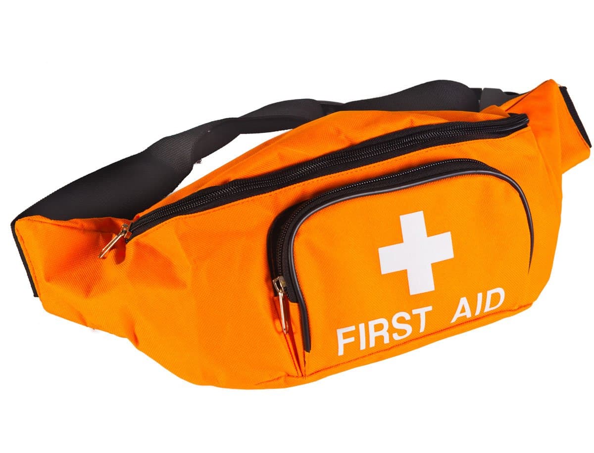 Large First Aid Bum Bag, Orange (Empty)