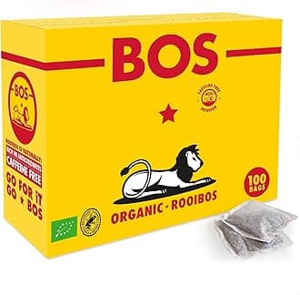 BOS Organic Rooibos Carton, Pure Caffeine Free Rooibos Tea For Daily Enjoyment 250 g, 100 Teabags (Pack of 1)