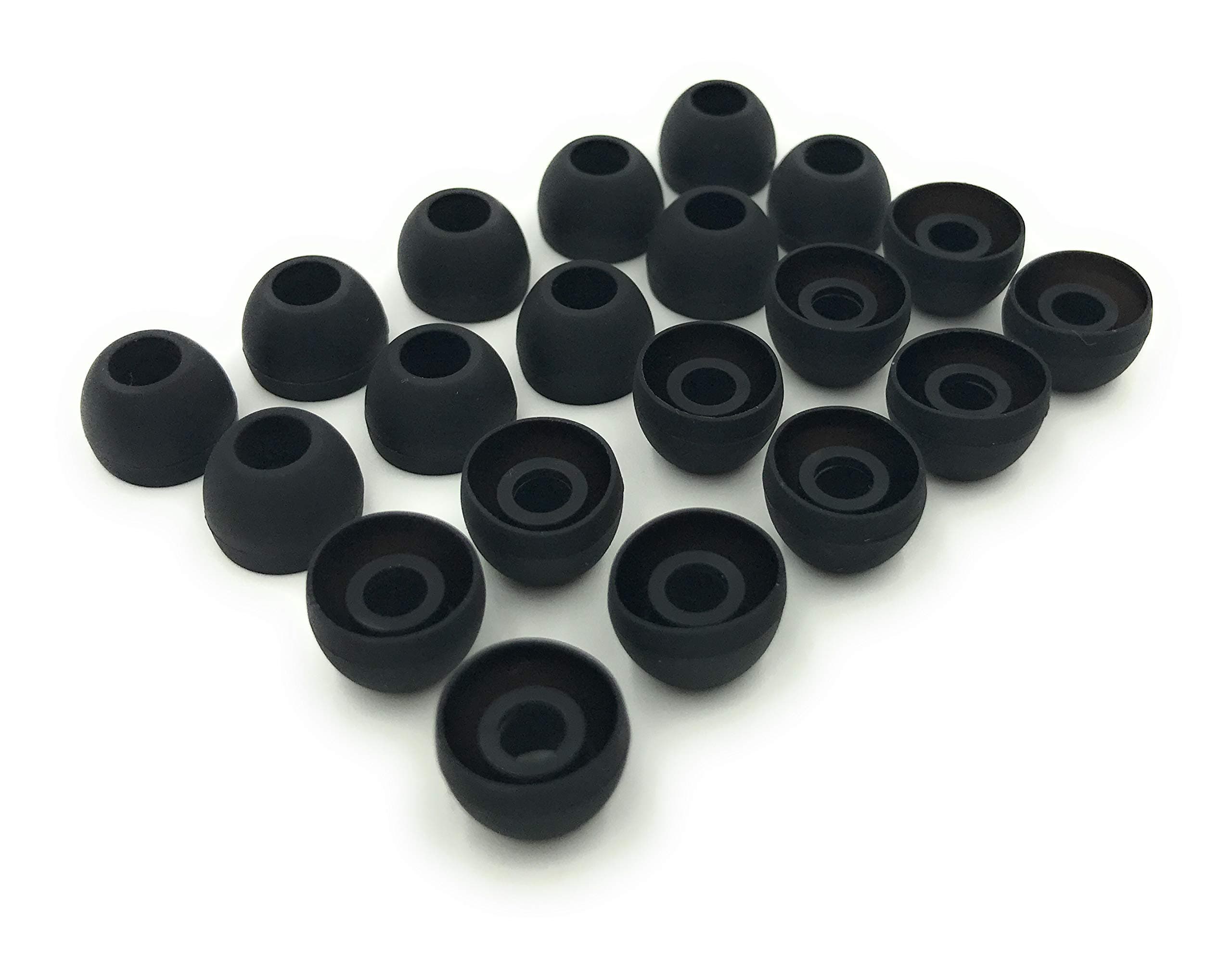 10 Pairs Medium Silicone Replacement Earbuds Ear Bud Tips – Black