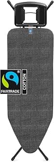 Ironing Board C - Flexible Steam Iron Rest - Adjustable in Height - Non-Slip Rubber Feet - Cover and Pad - Solid Foldable Unit - Denim Black - 49x18 Inches