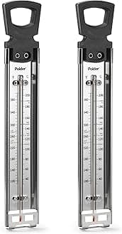 Polder Candy/Jelly/Deep Fry Thermometer, Stainless Steel, with Adjustable Sliding Pot Clip Attachment and Quick Reference Temperature Guide