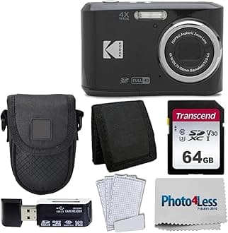 Kodak PIXPRO FZ45 Digital Camera Bundle with Black Point & Shoot Camera Case + Transcend 64GB SD Memory Card + Tri-fold Memory Card Wallet + Hi-Speed SD USB Card Reader + More (Black)