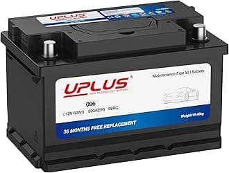 UPLUS 096 100 Car Battery, 12V 60Ah 520A 98RC, Maintenance Free Automotive Battery, for standard non-start-stop vehicles, Left: - Right: +, 276 x 174 x 174 mm