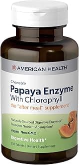 American Health, Papaya Enzyme with Chlorophyll, 250 Chewable Tablets