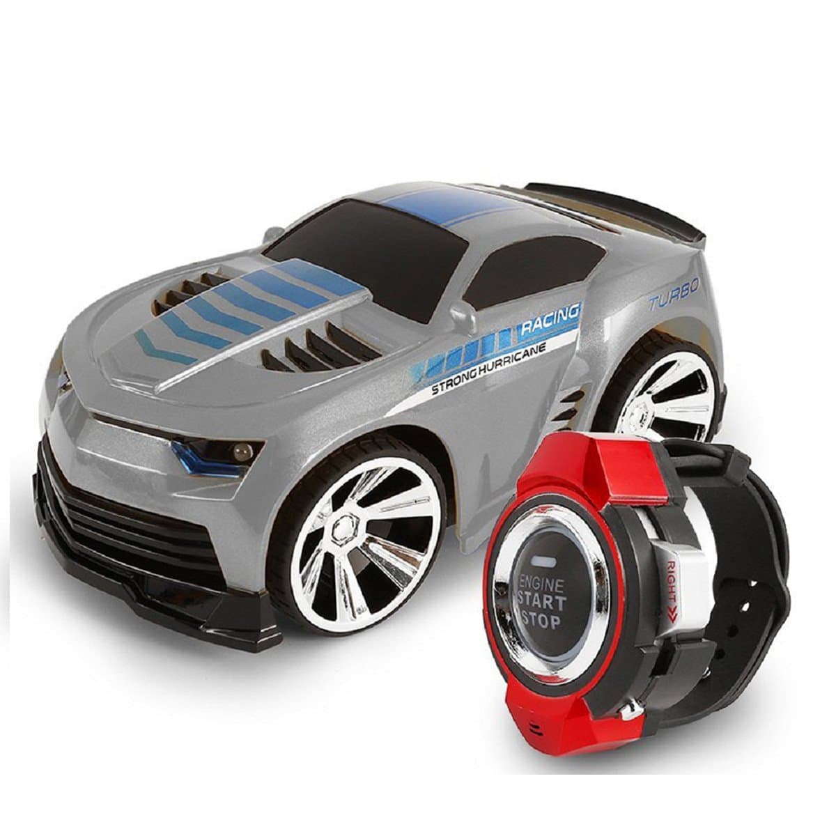 Pinron Smart Watch Voice Command Car Rechargeable Creative Voice-activated RC Car+Dazzling Headlights+Cool Brakes+ 2.4 G Frequency Voice Remote Control Toys Child Kids Birthday Gift