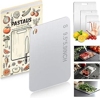 Stainless Steel Cutting board, Double sided Steel Cutting boards for Kitchen Meat vegetables & fruits Chopping board Easy to Clean (Mini Size)（9.5 × 5.9in）