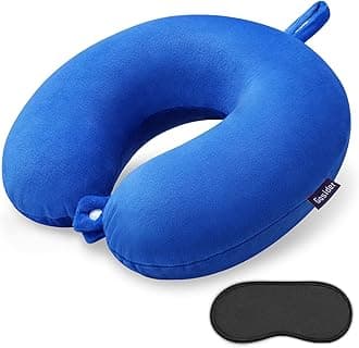 Neck Pillows for Travel, Comfortable Travel Pillow Memory Foam U Shape, Support Neck and Head Portable Neck Pillow Suitable for Airplane, Trains, Car Travelings, Sky Blue