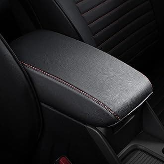 AOMSAZTO Middle Armrest Covers for 2016-2023 Nissan Maxima Black with Red Stiches
