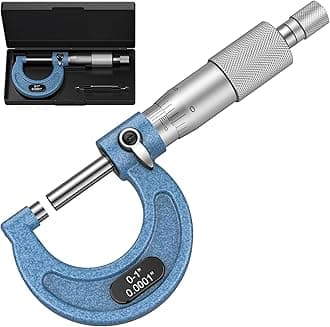 HDLNKAK Outside Micrometer, 0-1" Machinist Micrometer, 0.0001" Graduation Micrometer Set, Alloy Precision Micrometer, Machinist Tool, Micrometer Standard with Case
