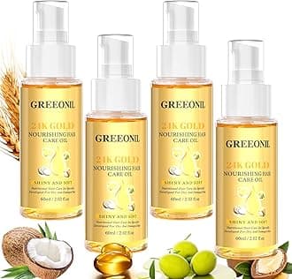 Argan, Coconut, and Olive Oil Nourishing Hair Treatment with Vitamin E for Frizz Control, Add Shine,Nourishing Hair Oil for Split Ends Hair Treatment, 4 Pack