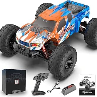RC Cars for Adults High Speed 60KM/H, 1:10 Scale Large All Terrain RC Truck, 25+ Min 4WD Hobby Grade Electric Vehicle with 2.4GHz Radio Remote Control, 4X4 Waterproof Off-Road Truck for Boys