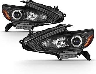 PENSUN Halogen Headlight Assembly Fit for 2016 2017 2018 Nissan Altima Replacement Headlamp Black Housing (Driver & Passenger Side)