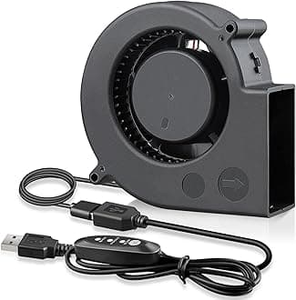 97mm USB Blower Fan with 3 Speeds Control, 5V Powered 9733 DC Brushless Squirrel Cage Blowers Centrifugal Cooling Fans