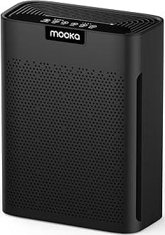 Air Purifiers for Home Large Room 2200 Ft² with Washable Filters, MOOKA H13 HEPA Air Purifier for Home Pets Bedroom with Fragrance, Air Cleaner for Smoke Dust Pollen Pets Hair Odor, KJ190 Black