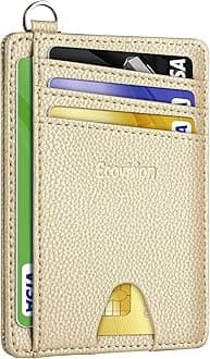 EcoVisionSlim Minimalist Front Pocket Wallet, RFID Blocking Credit Card Holder Wallet with Detachable D-Shackle for Men Women