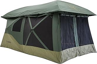 Gazelle Tents™, T4 Plus Hub Tent Overland Edition, Easy 90 Second Set-Up, Waterproof, UV Resistant, Footprint, All-Terrain Stakes, 4-8 Person, Alpine Green/Oak Moss, 78" x 94" x 165", GT451GR