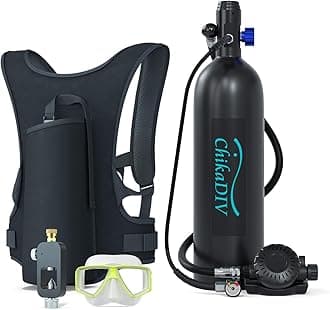 Mini Scuba Tank 1.9L Lung Tank for Adult Portable Scuba Diving Tank Kit for Underwater Entertainment, Pony Bottle for Emergency Rescue