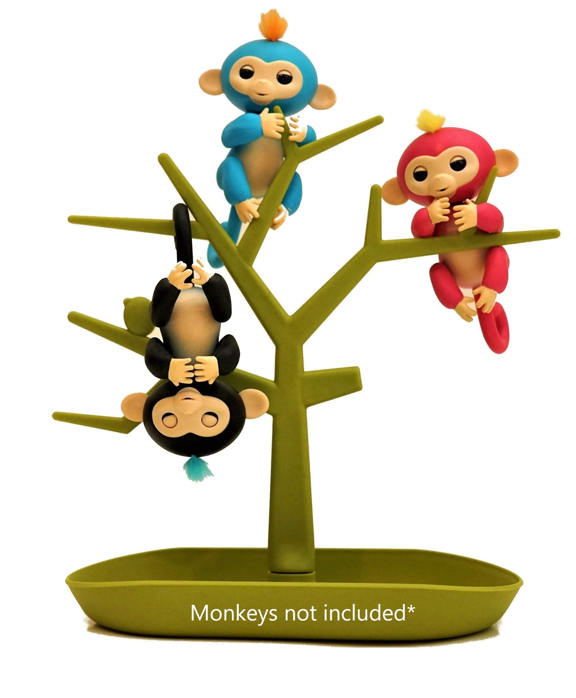 Monkey Tree - Purple Storage Tree - Hanging Play Set Climbing Gym - Display Stand - Fingerlings Compatible (Green)