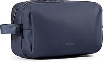 BAGSMART Toiletry Bag for Men, Travel Toiletry Organizer Dopp Kit Water-resistant Shaving Bag for Toiletries Accessories, Door Room Essentials,Navy Blue-basic