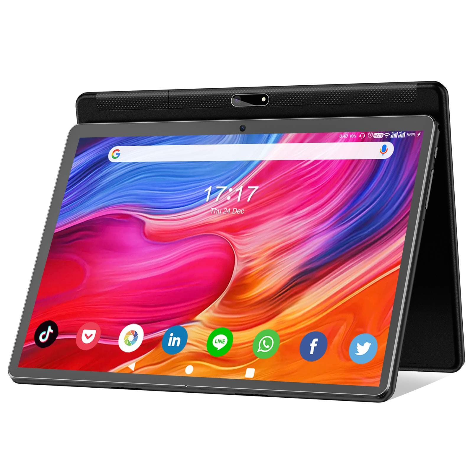 FEONAL Tablet 10.1 inch Android Tablet 2025 Latest Update Octa-Core Processor with 64GB Storage, Dual 13MP+5MP Camera, WiFi, Bluetooth, GPS, 512GB Expand Support, IPS Full HD Display (Black)