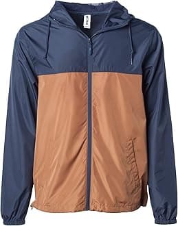 Global Blank Lightweight Winter Water-Resistant Windbreaker, Zip-Up Hoodie Jacket for Men and Women