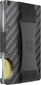 Hayvenhurst Wallet For Men - Reinvented Design Men's Wallet - Slim, Minimalistic & Seamless Card Case, Blocks RFID Scanners, Holds 12 Cards, Carbon Fiber, Cash Strap