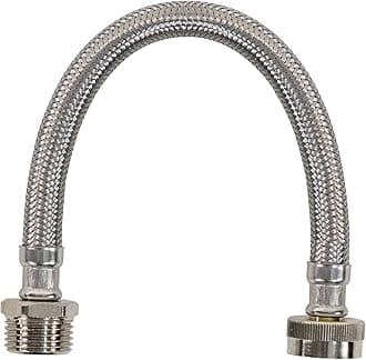 Certified Appliance Accessories WI12SSFM Braided Stainless Steel Water-Inlet Hose, 1ft
