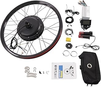 72V 2000W Electric Bicycle Rear Wheel Conversion Kit E-Bike 9 Speed Motor Kit with Mutifunction Display High Speed Brushless Gearless Hub Motor Kit