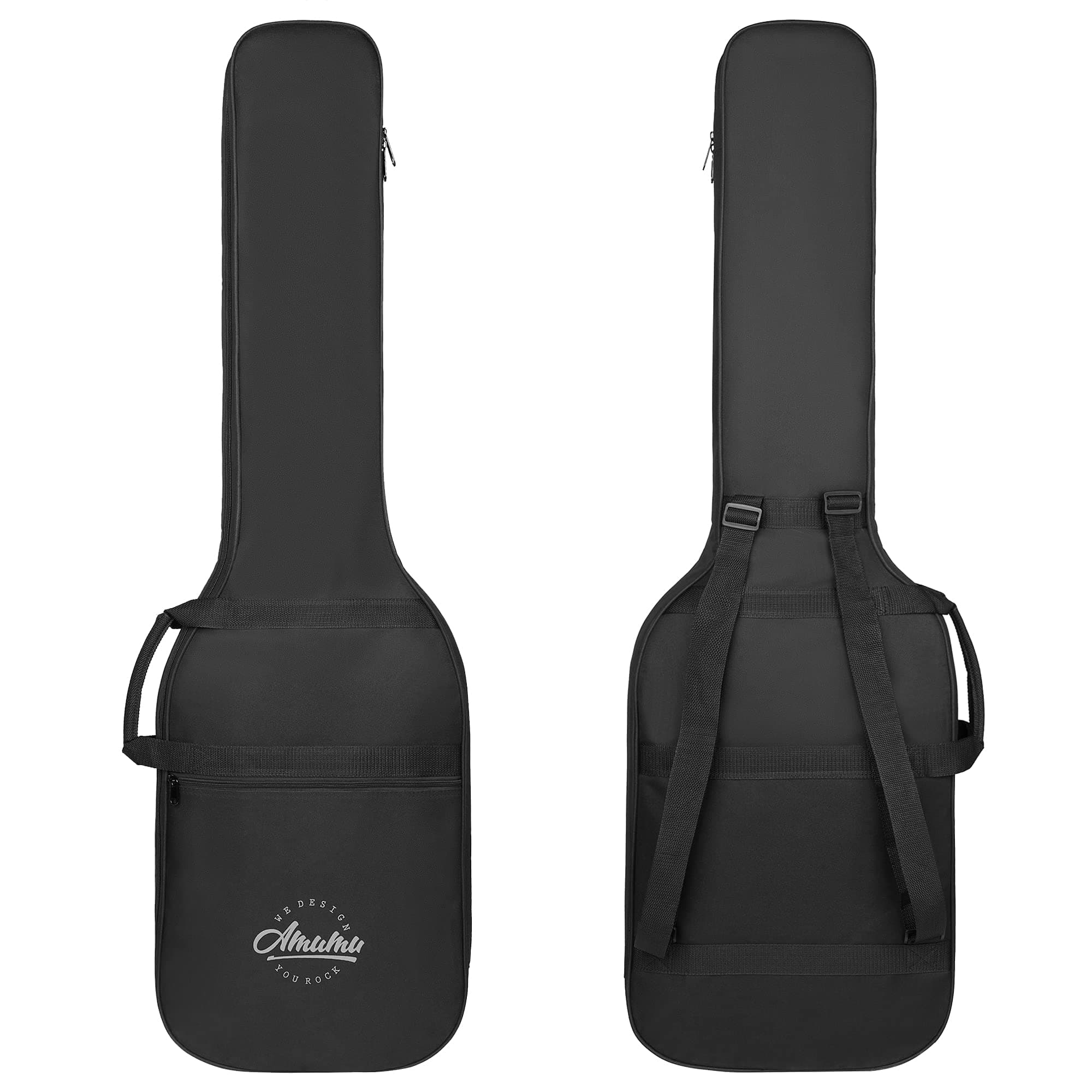 AmumuBass Guitar Bag 0.2 Inch​ Padding Adjustable Shoulder Strap Guitar Case Gig Bag -Black