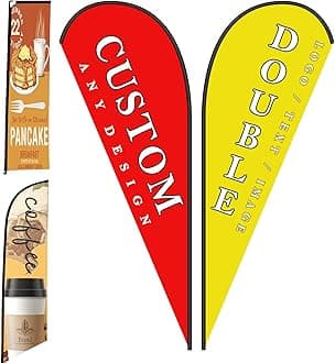 Custom Feather Flags for Business Outside Advertising Personalized Swooper Flag Banner (Only Flag) Customized Logo Text Design Double Sided Store Sign Open