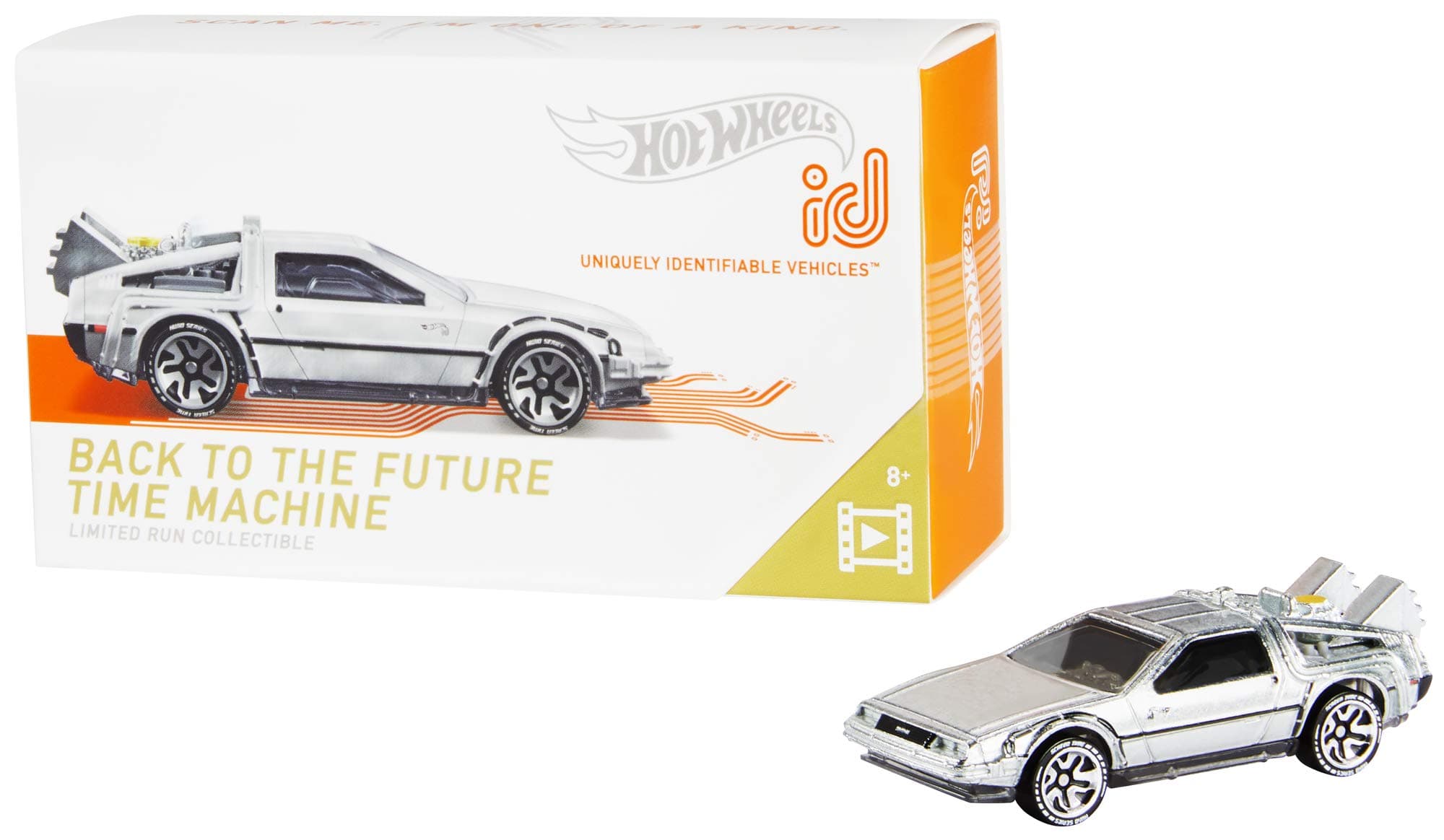 id Back to the Future Time Machine Vehicle Embedded NFC Chip Uniquely Identifiable 1:64 Scale Ages 8 and Older