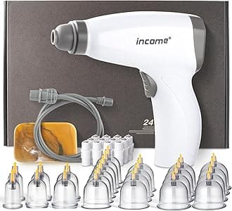 Scienlodic 24Pcs Cupping Set,Electric Cupping Therapy Set With Pump,Rechargeable Vacuum Adjustable Suction Kit Gua Sha One-Key Start, Body Beauty Massage Pain Relif For Back Body Use