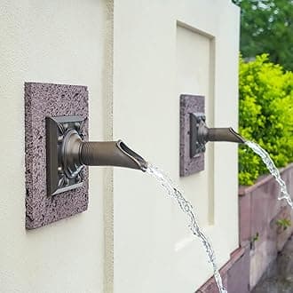 Solid Brass Made Exquisite Handcrafted Waterfall Spout for Landscape, Water Fountain Spout Scupper Luxury Decoration for Pools, Ponds, Water Walls (AR220412-G)