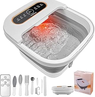 UNIFULL Collapsible Foot Spa Bath with Heat, Touch Screen, Massage Rollers, Bubble, Foot Pedicure Kit, Temperature Control, Pedicure Foot Spa, Foot Bath