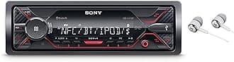 Sony DSX-A410BT Single Din Bluetooth Front USB AUX Car Stereo Digital Media Receiver Bundled with Earbuds (No CD Player)