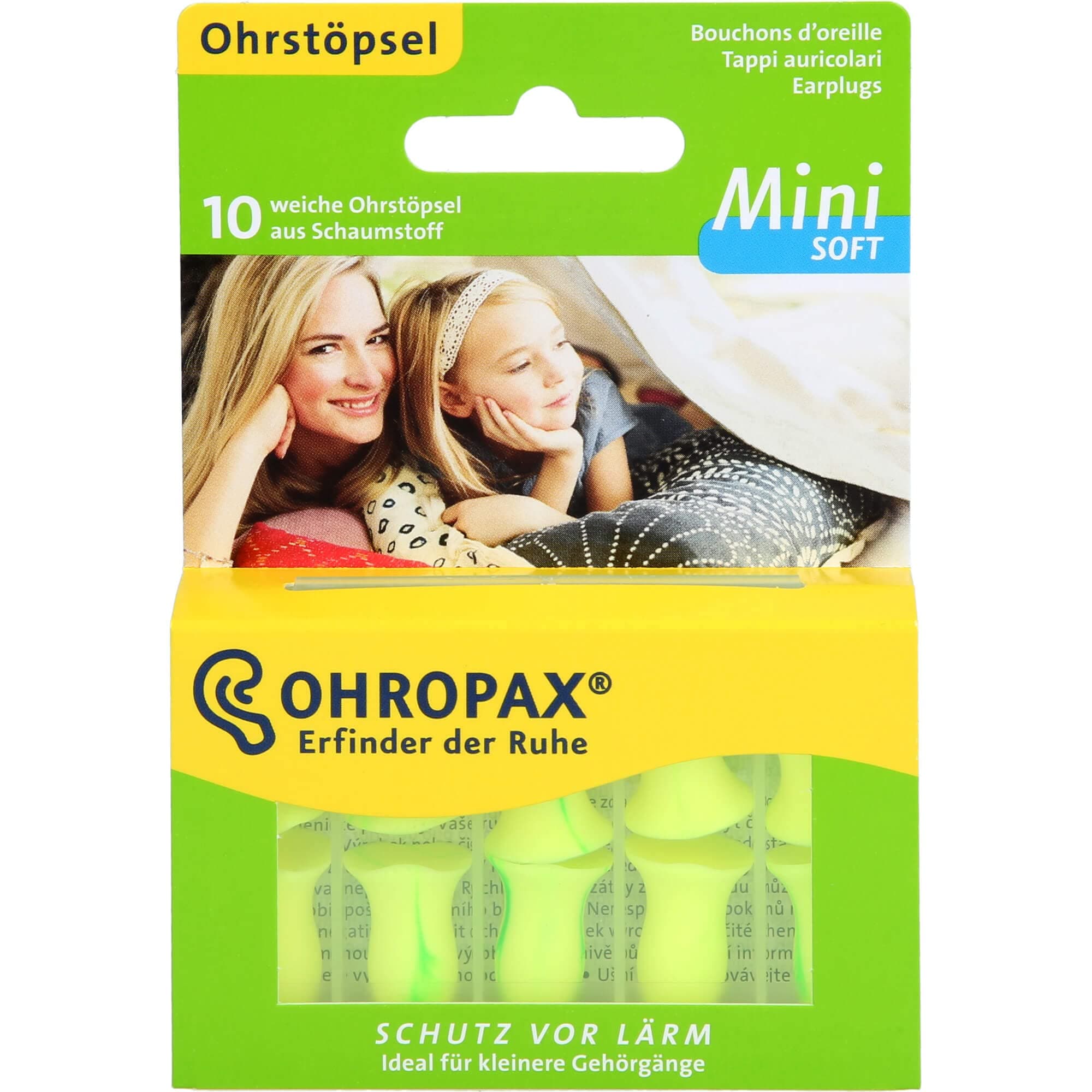 OHROPAX Mini Soft Earplugs, Anatomically Shaped in-Ear Plugs, for The Small Ear Canal and for Children, Made of Foam, for Relaxing, Sleeping and Listening to Music, Pack of 10 (17296)