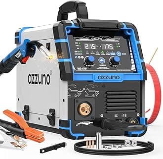 AZZUNO Single PULSE Aluminum MIG Welder Machine 175Amp, 110V 220V 5-in-1 Multiprocess Welding Machine with PULSE Aluminum MIG/Flux MIG/Gas MIG/Stick/Lift TIG Welding, Wire Feed Welder
