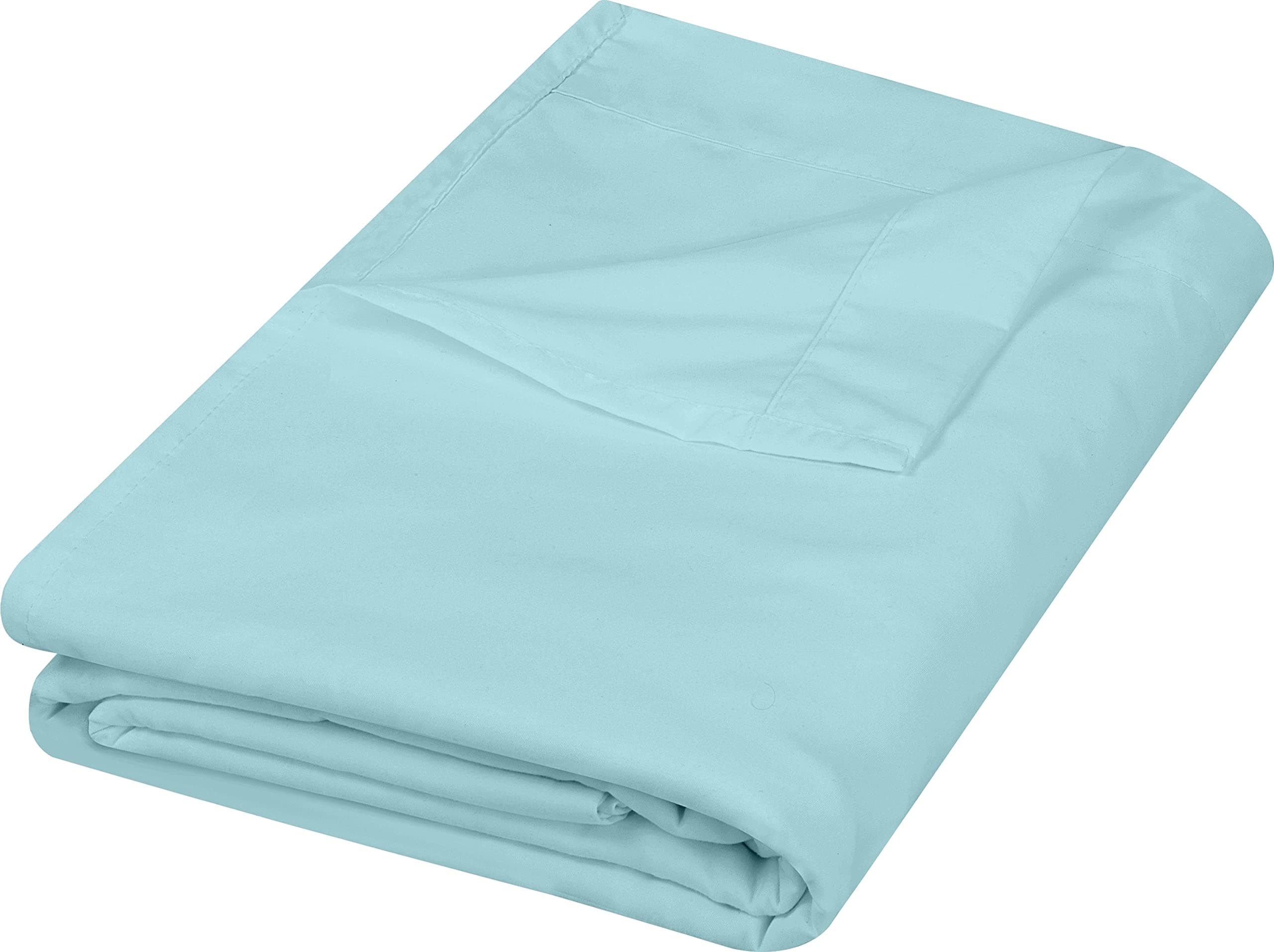 Utopia Bedding Flat Sheet - 1 Pack (Twin, Spa Blue)- Soft Brushed Microfiber Fabric - Shrinkage & Fade Resistant Top Sheet - Easy Care Bed Sheet