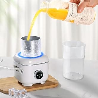 Cooling Cup with Mood Light,Beverage Cooler with Insulated Cover, 2-in-1 Cooling Cup for Desk(Cooling&Heating),Electric Drink Cooler for Cola Beer Coffee Juice Yogurt -White