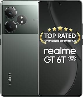 realme GT 6T 5G (Razor Green,12GB RAM+256GB Storage) | India's 1st 7+ Gen 3 Flagship Chipset | 1.5M+AnTuTu Score | 5500mAh+120W | The World's Brightest Flagship Display