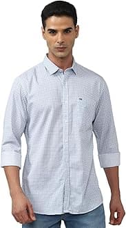 Peter EnglandMen's Everyday Ditsy Print Slim Fit Full Sleeve Casual Shirt | 100% Cotton