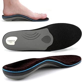 Walkomfy Warm Wool Insoles Winter Thick Outdoor Wool Shoe Inserts, Warm Work Boot Shoe Insoles Arch Support Orthotics Plantar Fasciitis Insoles for Women and Men