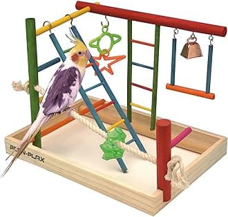 Penn-Plax Bird Life Wooden Playpen – Perfect For Cockatiels And Conures Large