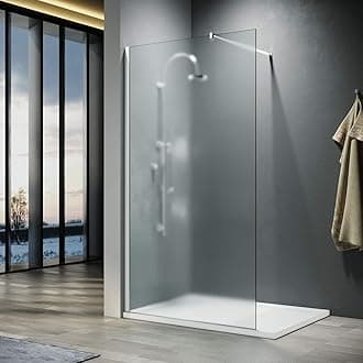 ELEGANT Walk in Shower Enclosure 8mm Full Frosted Easy Clean Safety Glass Shower Cubicles Wet Room Shower Screen Bath Screen 700mm